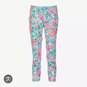 NWT Lilly Pulitzer Corso Crop Pant UPF 50+ Soleil Pink Perfect Poppy Golf 4